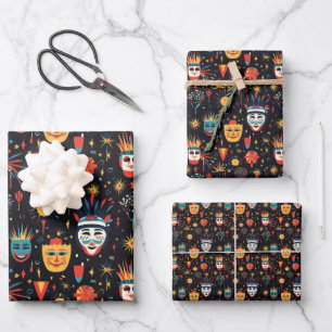 Bonfire Night United Kingdom Pattern 1 Wrapping Paper Sheet