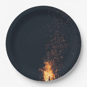 bonfire paper plate