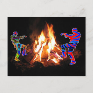 BonFire Party Bon Bonne Fire Postcard