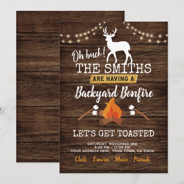 Bonfire Party Invitation (Front/Back)
