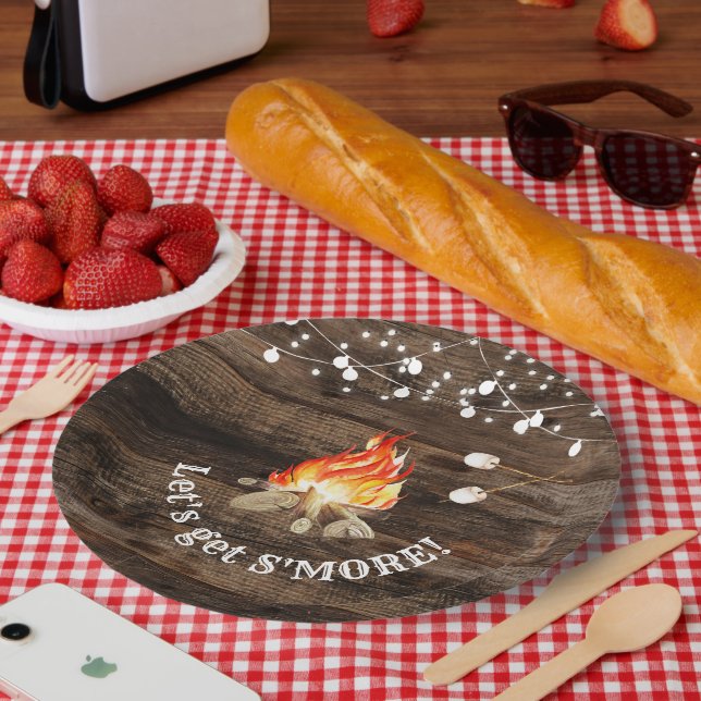 Bonfire Party Let's Get S'more Paper Plate (Picnic)