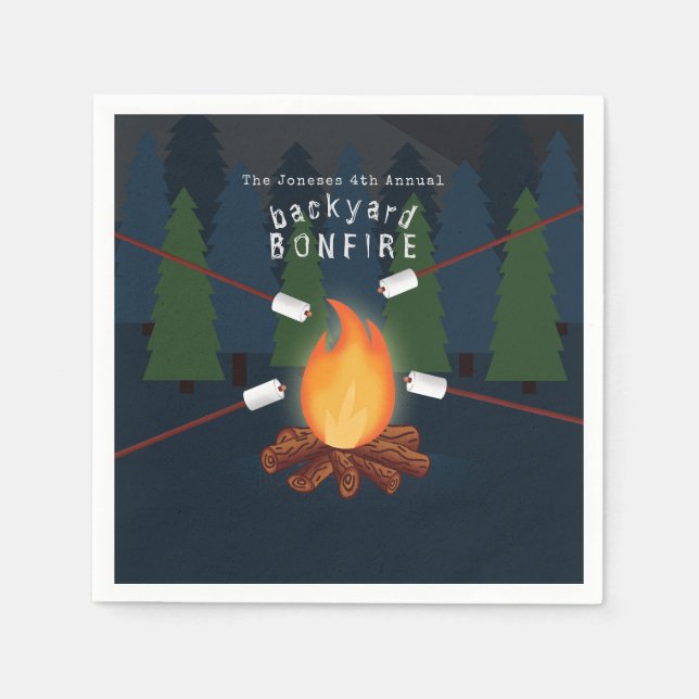 Bonfire Party Napkin (Front)