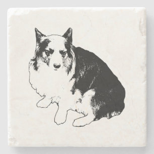 Bonfire Rim Corgi Stone Coaster