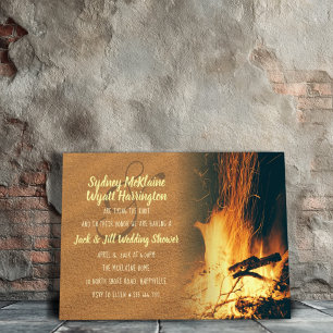 Bonfire Wedding Shower Couple Invitation Template