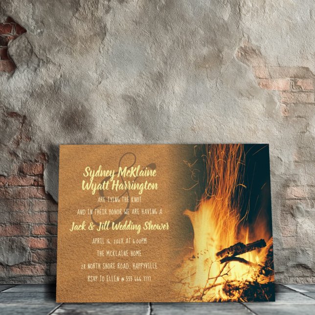 Bonfire Wedding Shower Couple Invitation Template (Creator Uploaded)