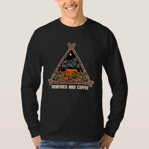 Bonfires and Coffee Camping Coffee Camper Caffein T-Shirt