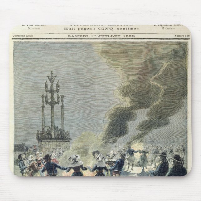 Bonfires lit to celebrate the summer solstice in mouse mat (Front)