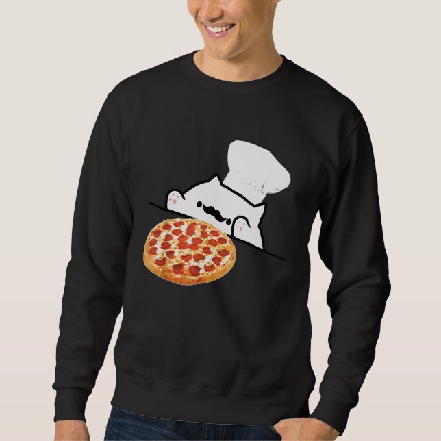 Bongo Cat Pizza Chef Dank Memes Sweatshirt (Front)