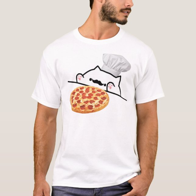 Bongo Cat Pizza Chef T-Shirt (Front)