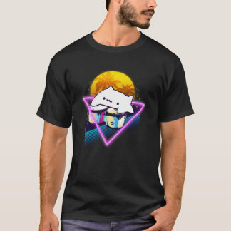 Bongo Cat Retro 80s Vaporwave Outrun Style  T-Shirt