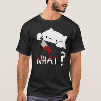 Bongo Cat what Funny Halloween Cat with Bloody T-Shirt
