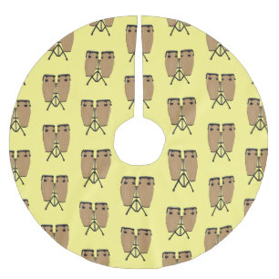 Bongo drum cartoon illustration  brushed polyester tree skirt
