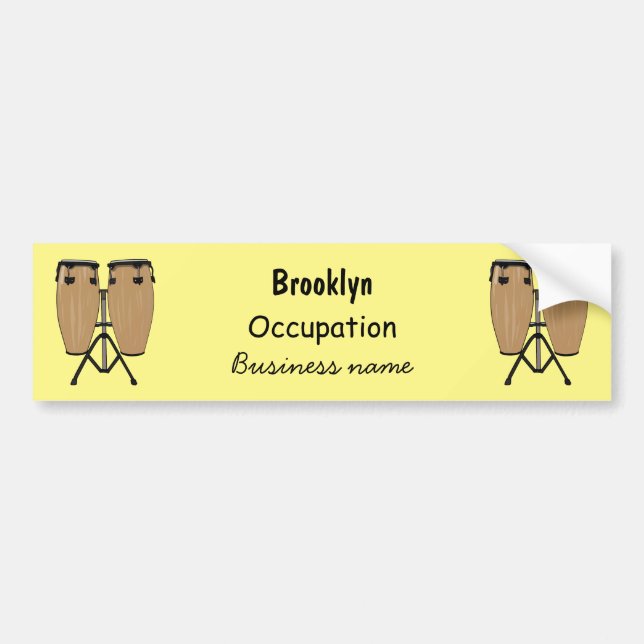 Bongo drum cartoon illustration bumper sticker (Front)