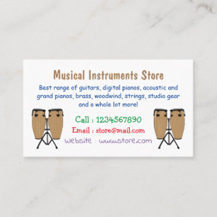 Bongo drum cartoon illustration business card