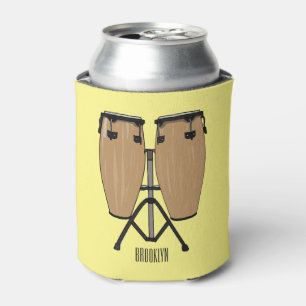 Bongo drum cartoon illustration can cooler