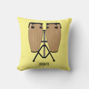 Bongo drum cartoon illustration cushion