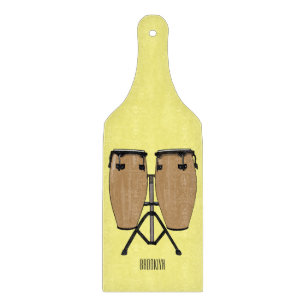 Bongo drum cartoon illustration cutting board