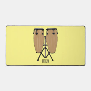 Bongo drum cartoon illustration desk mat