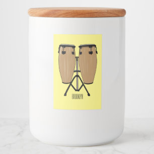 Bongo drum cartoon illustration  food label