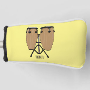 Bongo drum cartoon illustration  golf head cover