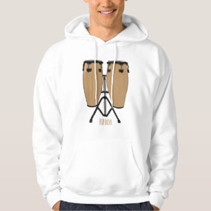 Bongo drum cartoon illustration hoodie