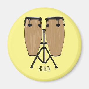 Bongo drum cartoon illustration magnet