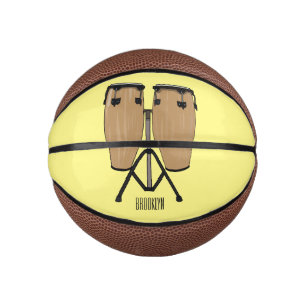 Bongo drum cartoon illustration mini basketball
