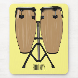 Bongo drum cartoon illustration  mouse mat