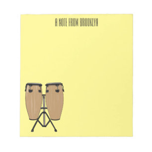 Bongo drum cartoon illustration  notepad