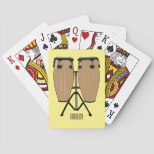 Bongo drum cartoon illustration  playing cards