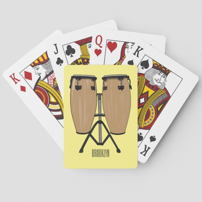 Bongo drum cartoon illustration  playing cards (Back)