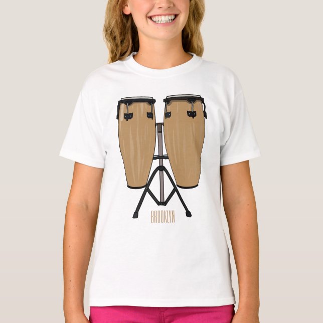 Bongo drum cartoon illustration  T-Shirt (Front)