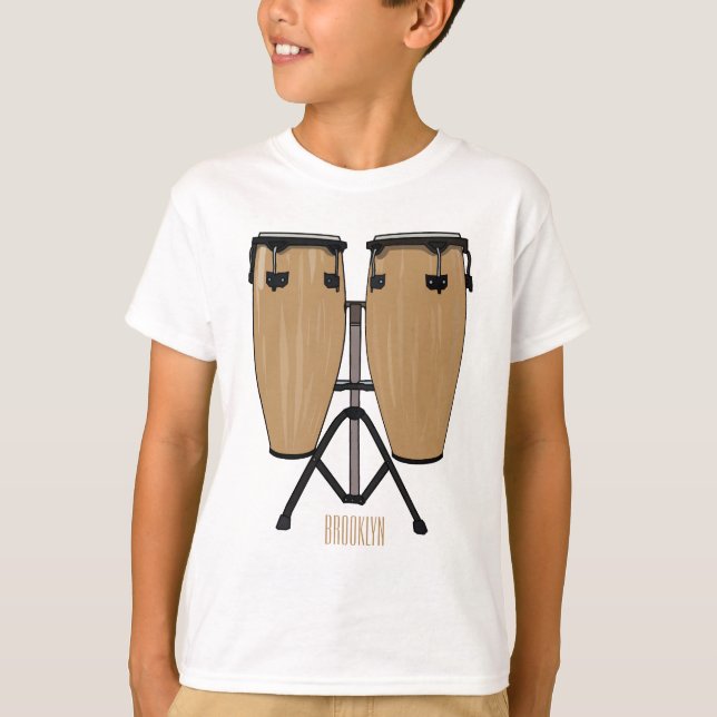 Bongo drum cartoon illustration  T-Shirt (Front)