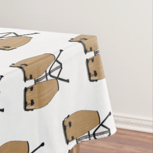 Bongo drum cartoon illustration  tablecloth