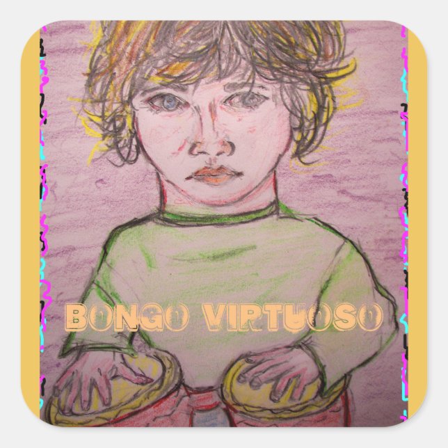 bongo virtuoso square sticker (Front)