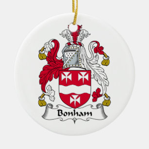 Bonham Family Crest Ceramic Tree Decoration