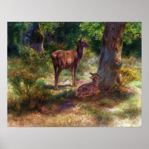 Bonheur - Deer And Beasts In A Wood Poster