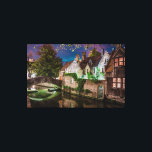 Bonifacius Bridge in Bruges Canvas Print<br><div class="desc">Painting of Bonifacius Bridge and medieval houses in old historic city center of Bruges,  Belgium.</div>