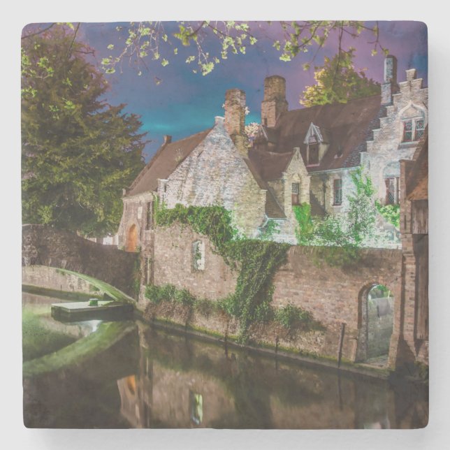 Bonifacius Bridge in Bruges Stone Coaster (Front)