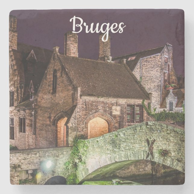 Bonifacius Bridge in Bruges Stone Coaster (Front)