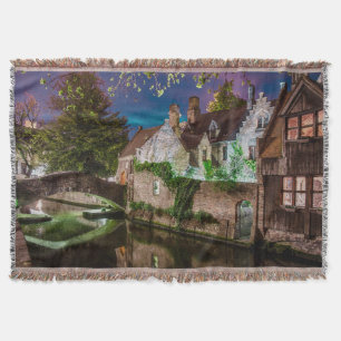 Bonifacius Bridge in Bruges Throw Blanket