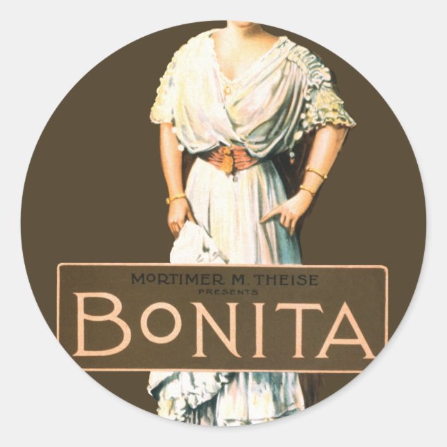 bonita classic round sticker (Front)