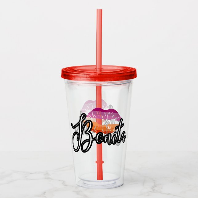 Bonita Lesbian Kiss Acrylic Tumbler (Front)