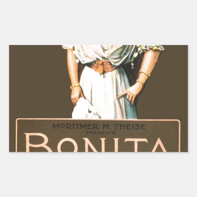 bonita rectangular sticker (Front)