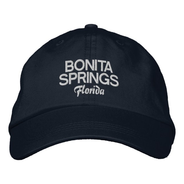Bonita Springs Florida Embroidered Baseball Hat (Front)