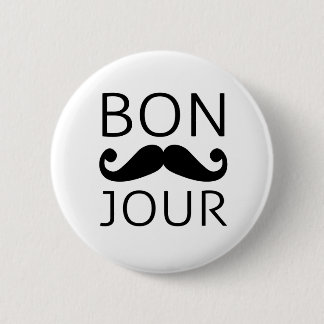 bonjour 6 cm round badge