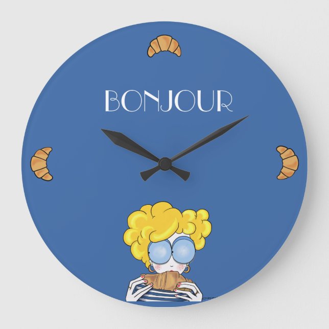 Bonjour Acrylic Wall Clock (Front)