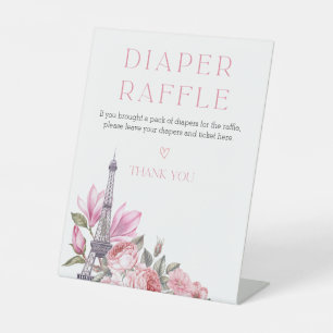 Bonjour Bebe   Baby Shower Diaper Raffle Sign