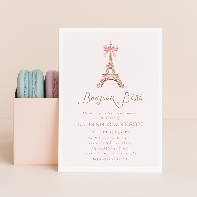 Bonjour Bebe Baby Shower Invitation (Creator Uploaded)