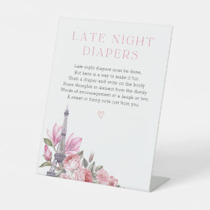 Bonjour Bebe   Baby Shower Late Night Diapers Sign